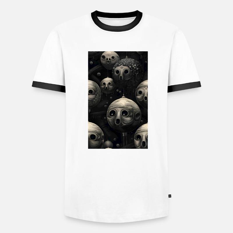 Grey sphere faces Men's Ringer Shirt