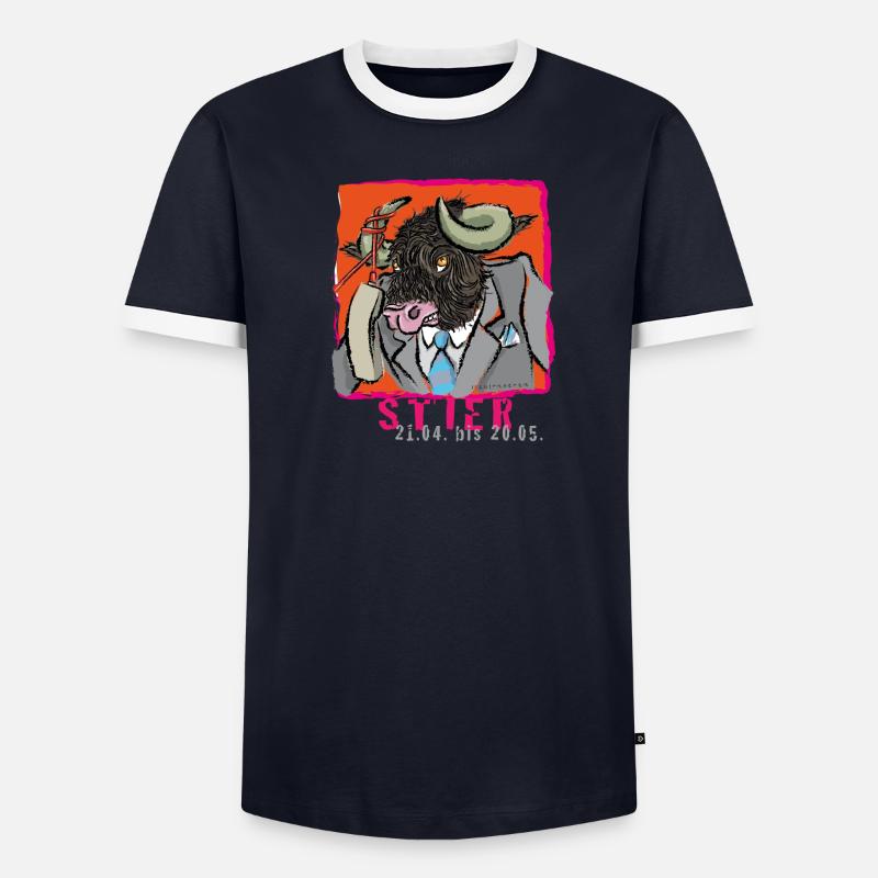 Sternzeichen-Stier Männer Kontrast-T-Shirt