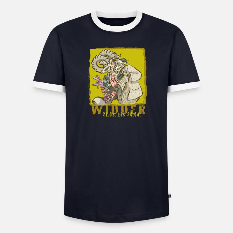 Sternzeichen-Widder Männer Kontrast-T-Shirt