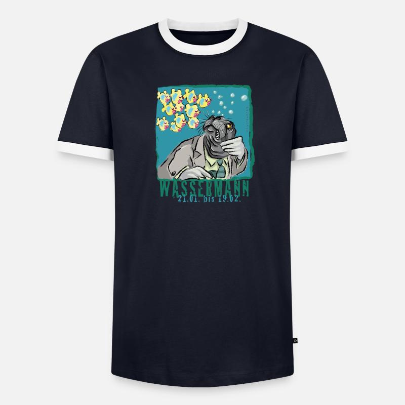 Sternzeichen-Wassermann Männer Kontrast-T-Shirt