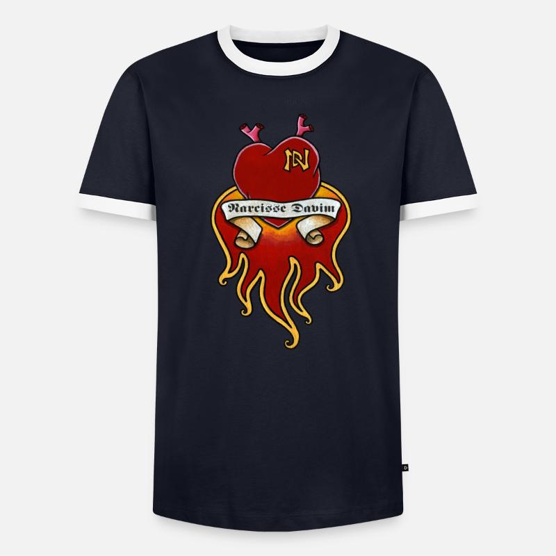 HERZ Männer Kontrast-T-Shirt