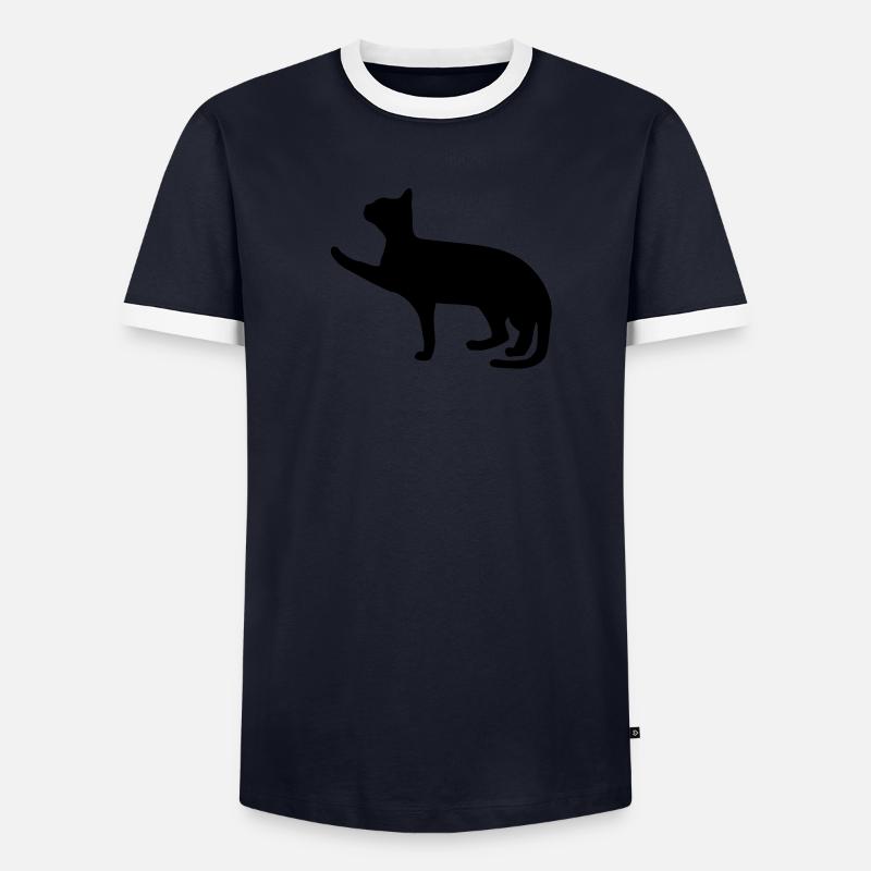 Katze Männer Kontrast-T-Shirt