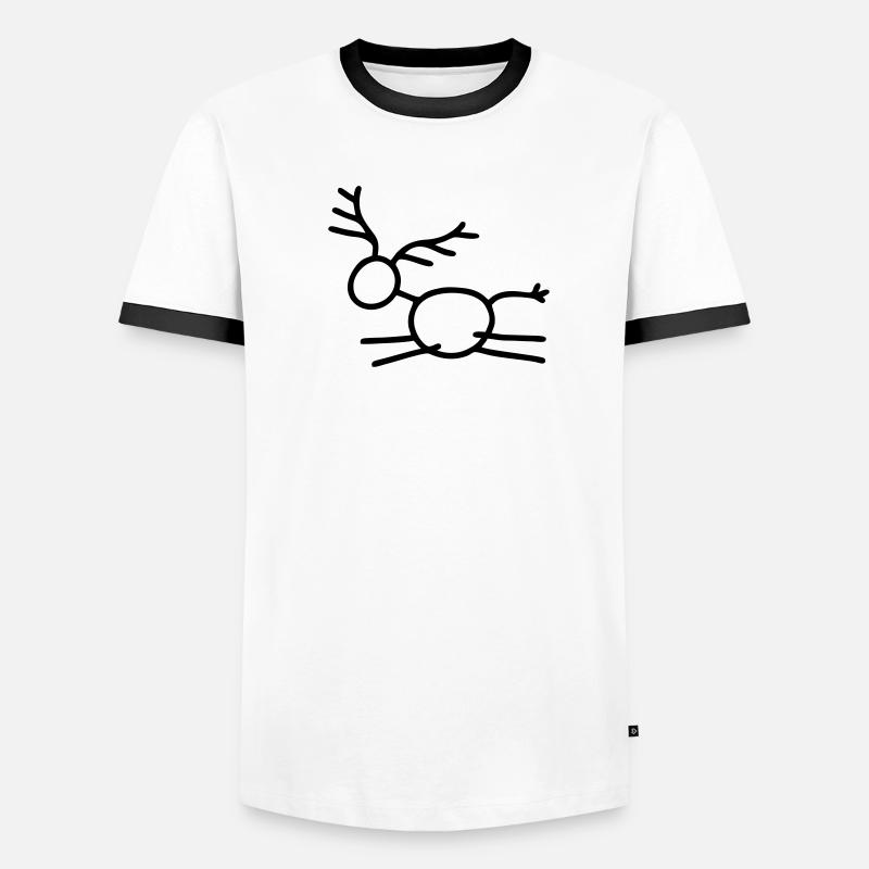 Springender Hirsch Männer Kontrast-T-Shirt