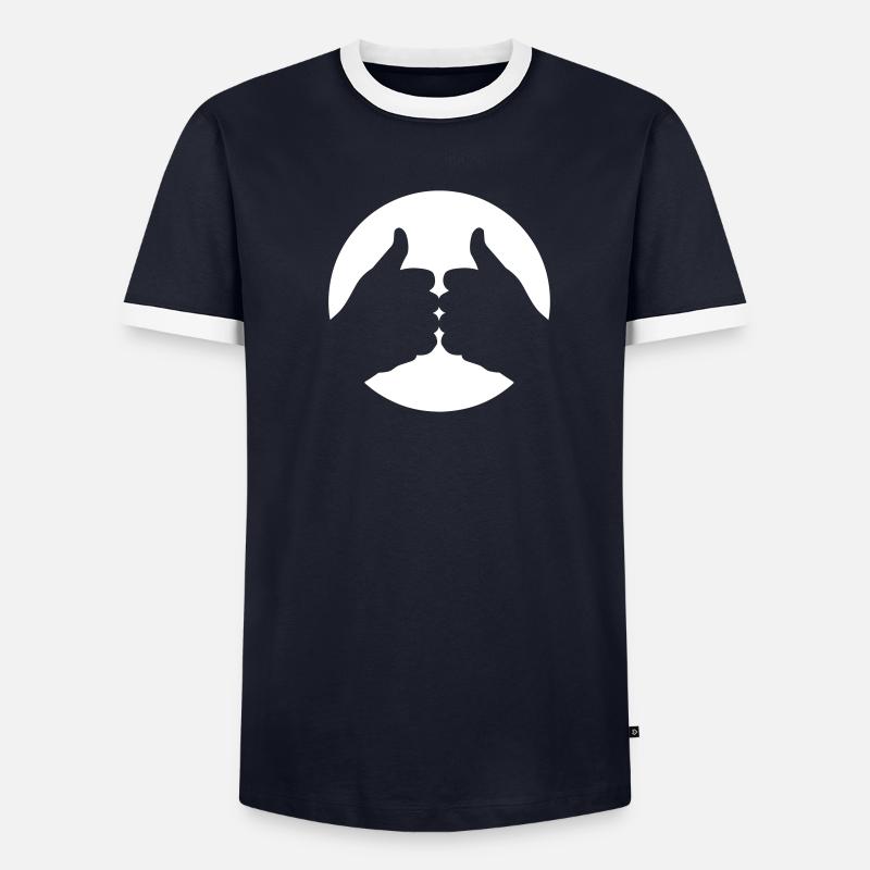Daumen hoch Männer Kontrast-T-Shirt