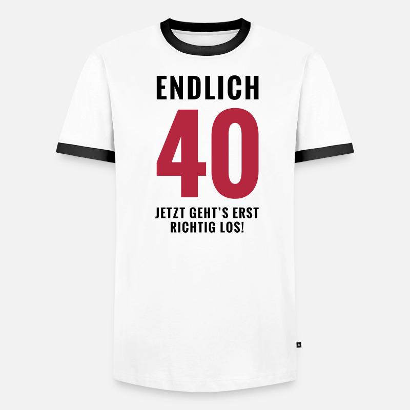 Endlich 40 - Geburtstag Männer Kontrast-T-Shirt