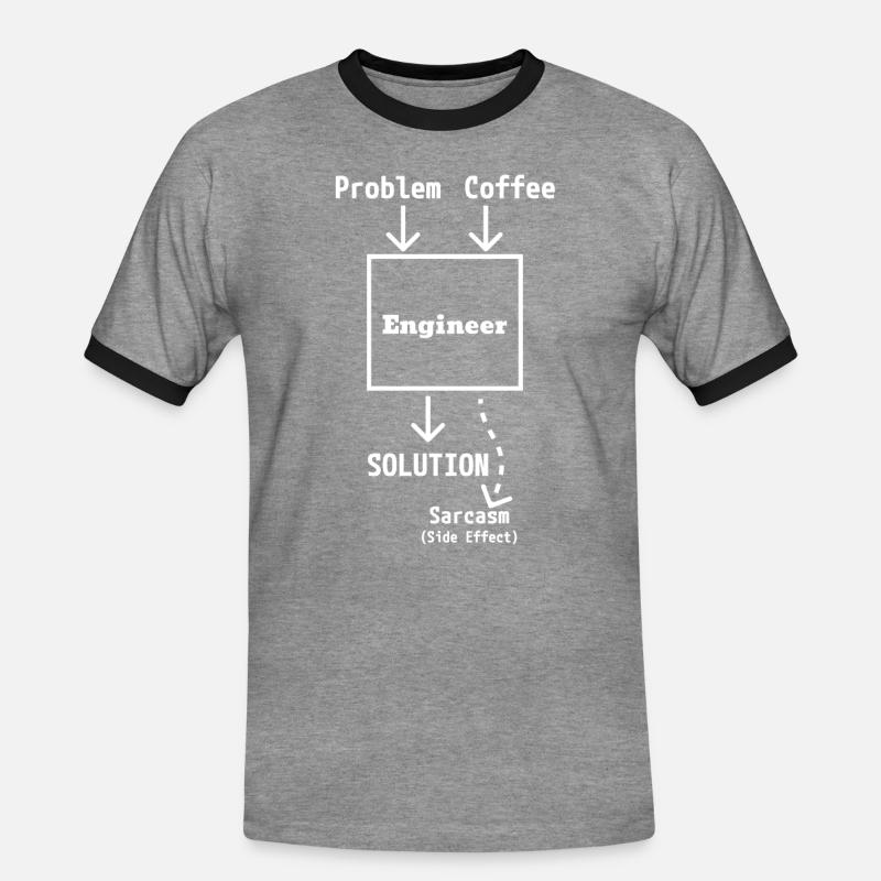 Engineer Input & Output (light) - Men's Ringer Shirt - heather grey/black