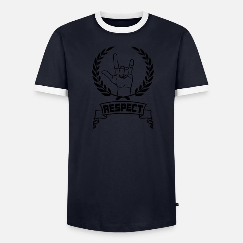 Hand gesture respect with text RESPECT - Men's Ringer Shirt - undefined