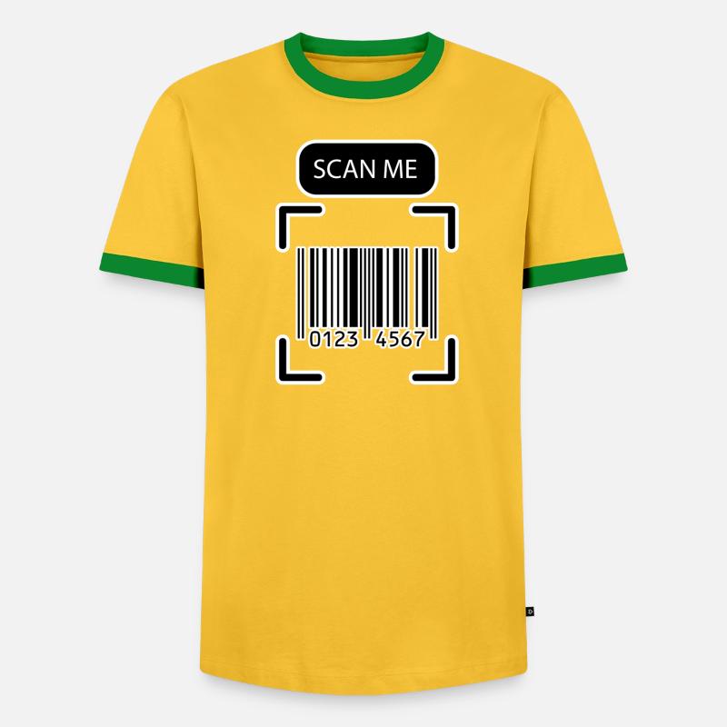 SCAN ME Barcode Funny Design - Men's Ringer Shirt - undefined