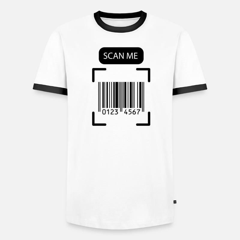 SCAN ME code-barres Funny Design T-shirt contrasté Homme