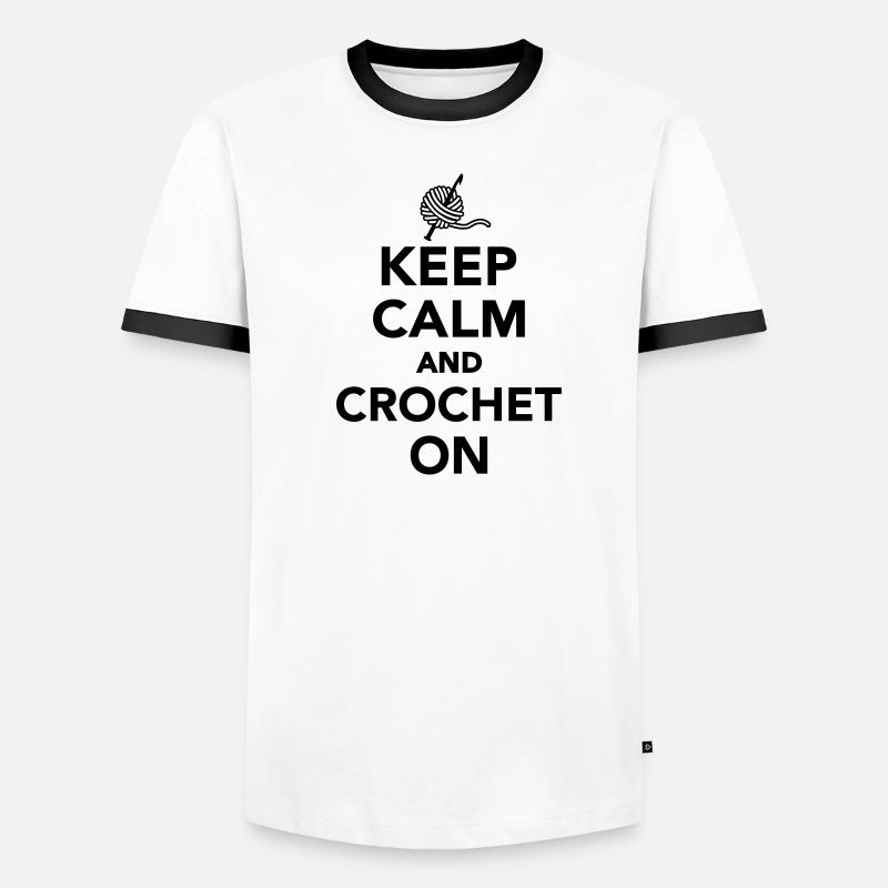 Häkeln Männer Kontrast-T-Shirt