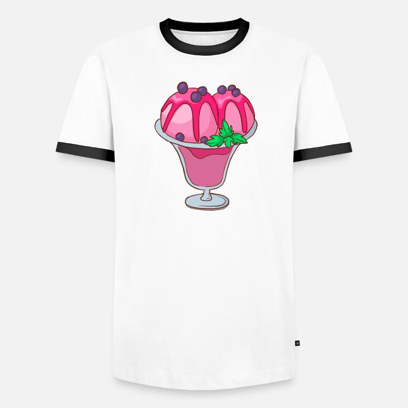 Crème glacée, crème glacée, crème glacée, crème glacée, boule, crème glacée, sundae T-shirt contrasté Homme