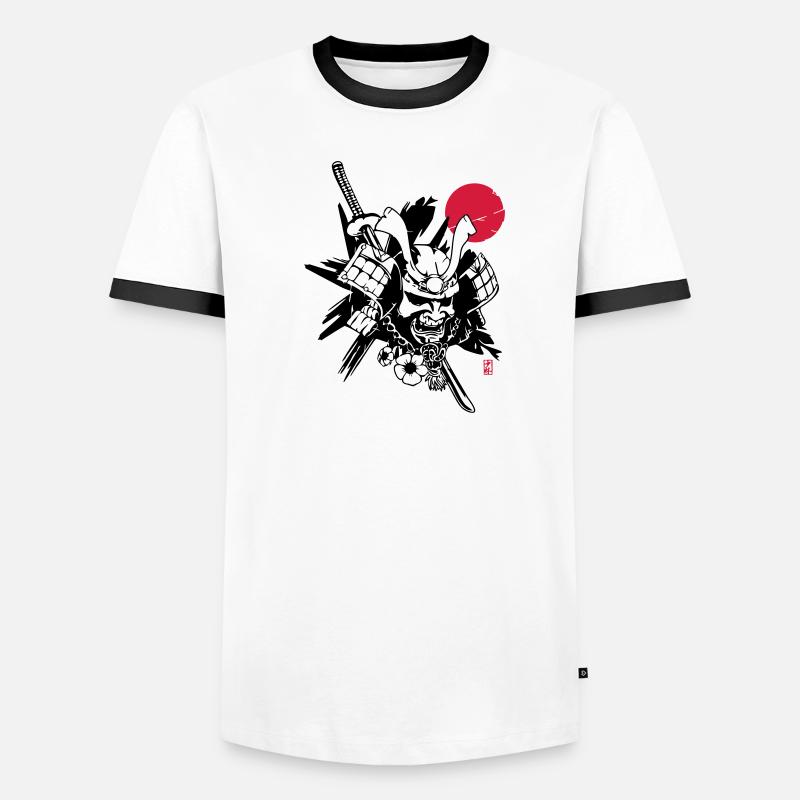 . Samurai Vector Männer Kontrast-T-Shirt