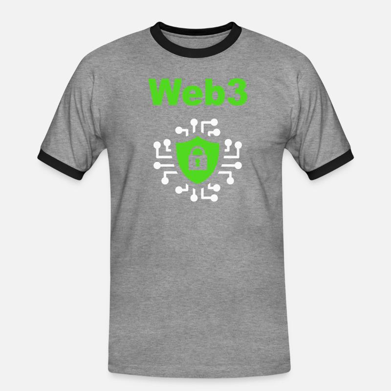 Web3 Cryptocurrency Blockchain Software Developer - Men's Ringer Shirt - heather grey/black