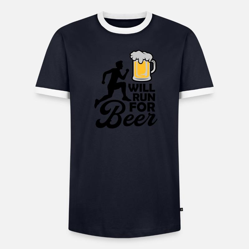 Exécutera de la bière T-shirt contrasté Homme