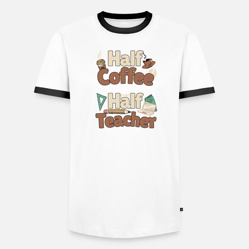Moitié café moitié enseignant - Halb Kaffee halb Lehrer T-shirt contrasté Homme