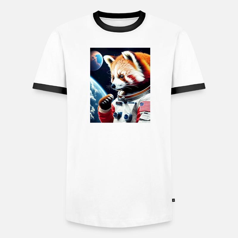 Panda roux dans l’espace T-shirt contrasté Homme