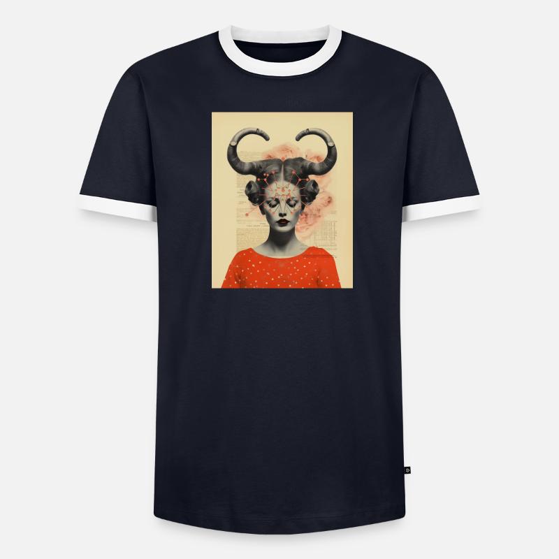 Astrologie d’art de collage Capricorne T-shirt contrasté Homme