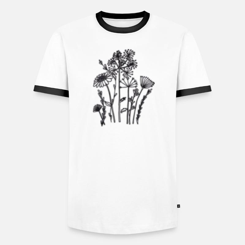Fleurs séchées noires T-shirt contrasté Homme