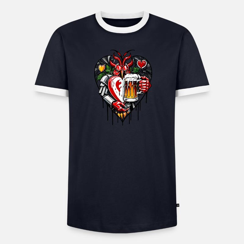 Ich liebe Bier Männer Kontrast-T-Shirt