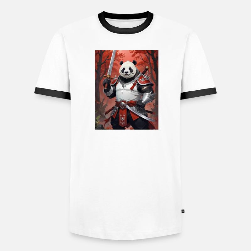 A monstrous behemoth beast a panda bear samurai Men's Ringer Shirt