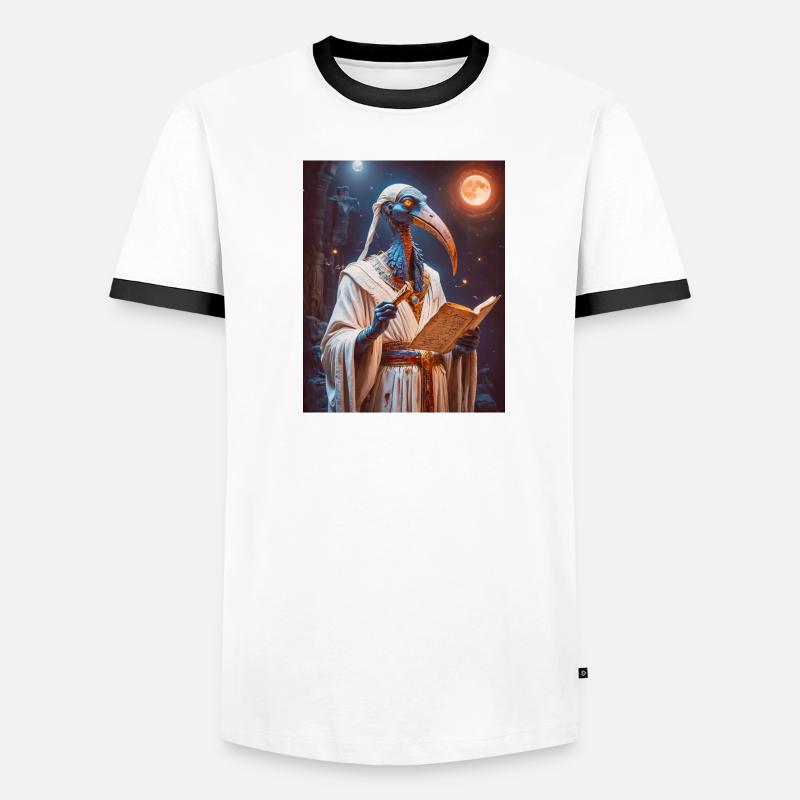 Thoth, ibis-headed god, holding a scroll Men's Ringer Shirt
