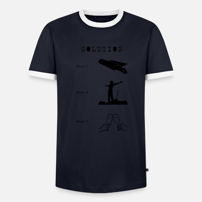 Teppich/Schaufel/Wein Männer Kontrast-T-Shirt