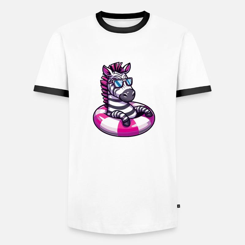 Zebra Comic Cool Männer Kontrast-T-Shirt