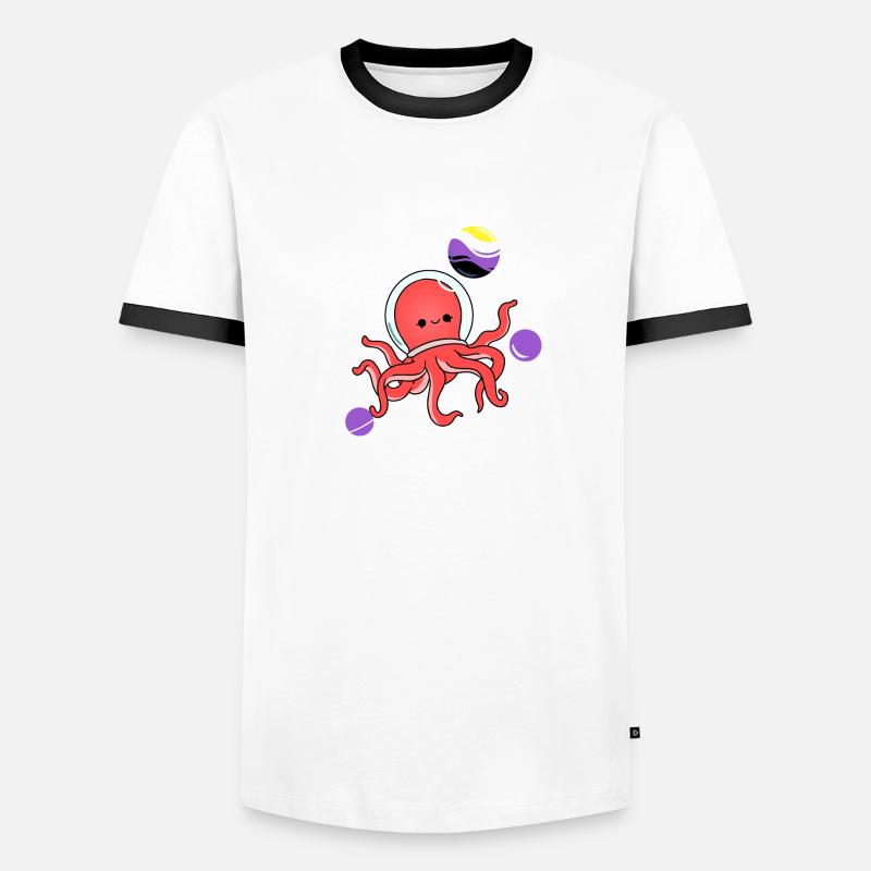 Poulpe Astronaute Nonbinary Pride T-shirt contrasté Homme