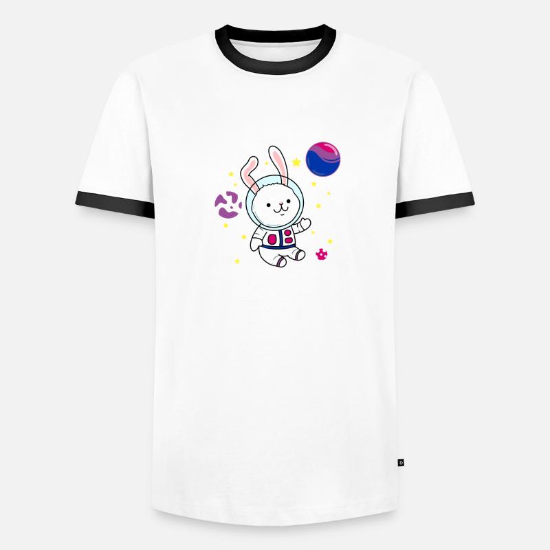 Bisexual Rabbit in Space Bisexual Pride Men's Ringer Shirt