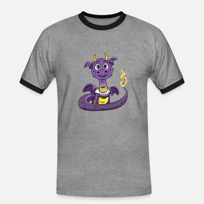 Nonbinary Pride Dragon Nonbinary - Men's Ringer Shirt - heather grey/black