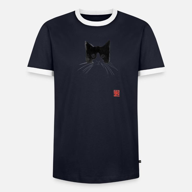 cat head T-shirt contrasté Homme