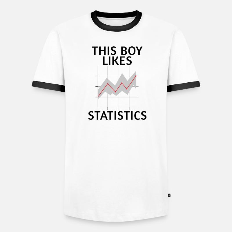 Boy Likes Statistics Data Analyst Science Men's Ringer Shirt