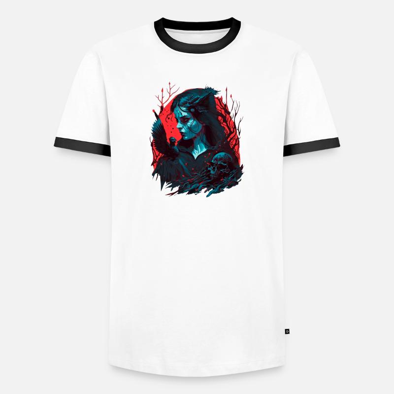 Dunkles Mädchen Männer Kontrast-T-Shirt