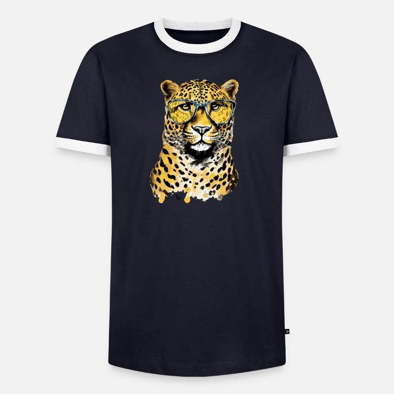 Kig der Leopard Männer Kontrast-T-Shirt