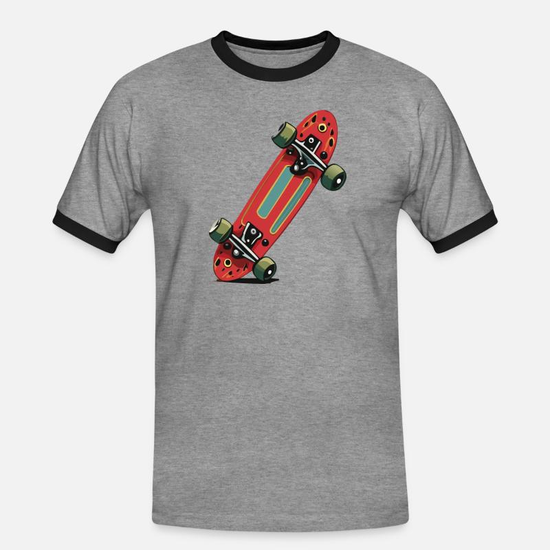 Skateboard - Men's Ringer Shirt - heather grey/black