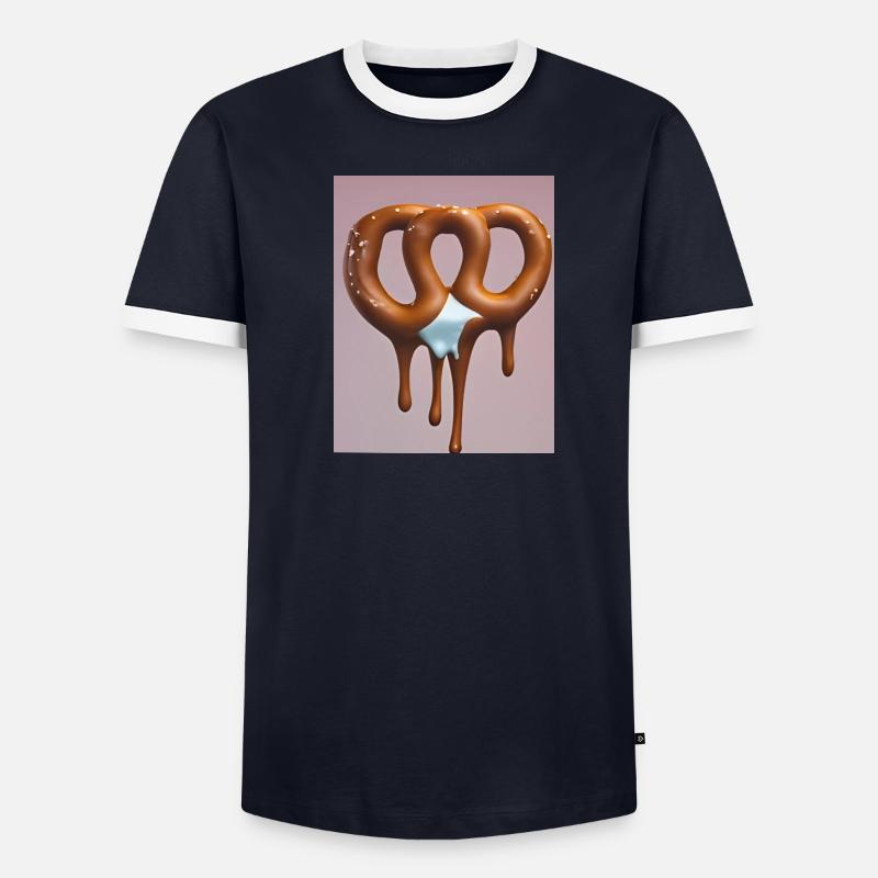 Schmelzende Eisbrezel Männer Kontrast-T-Shirt