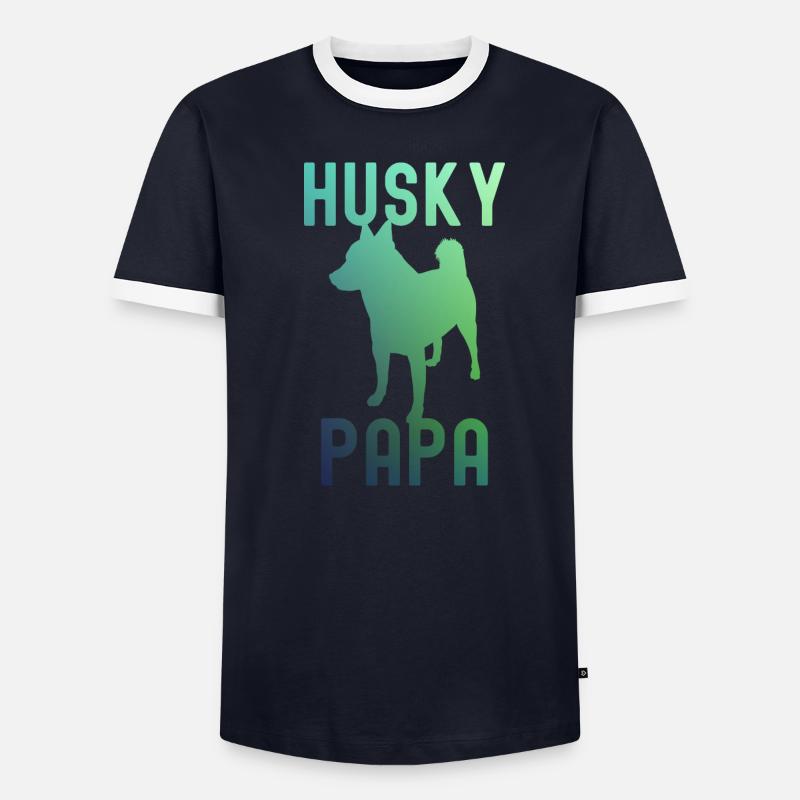 Papa Husky - conception de chien T-shirt contrasté Homme