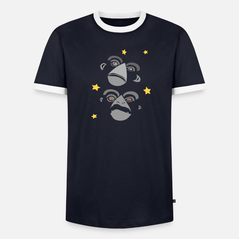 Two monkey faces screaming Men's Ringer Shirt