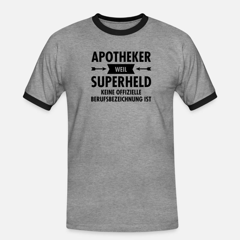 Apotheker Superheld - Men's Ringer Shirt - heather grey/black