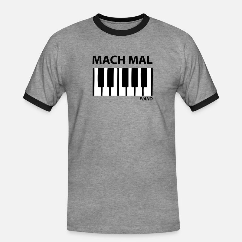 mach mal piano - Männer Kontrast-T-Shirt - Grau meliert/Schwarz
