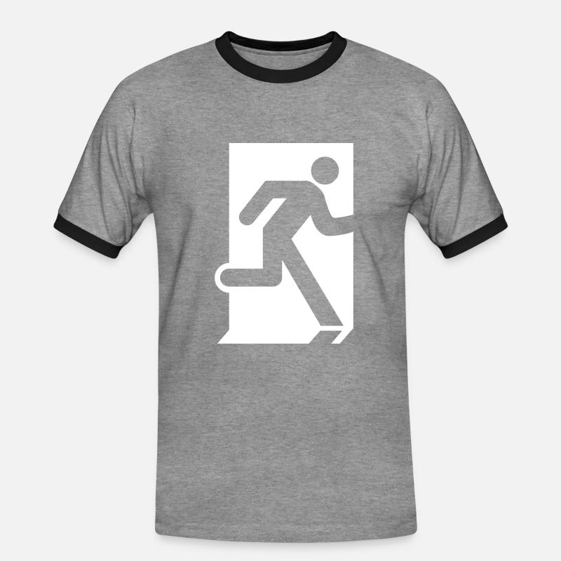 Emergency Exit - Men's Ringer Shirt - heather grey/black