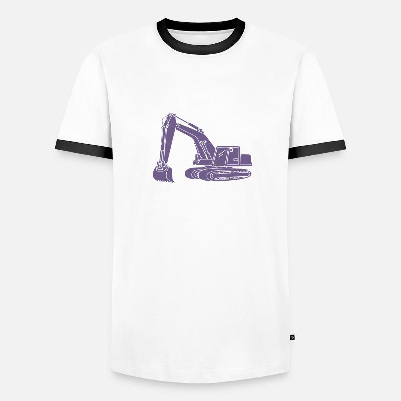 Baggerfahrer Silhouette - Baugeräteführer Männer Kontrast-T-Shirt