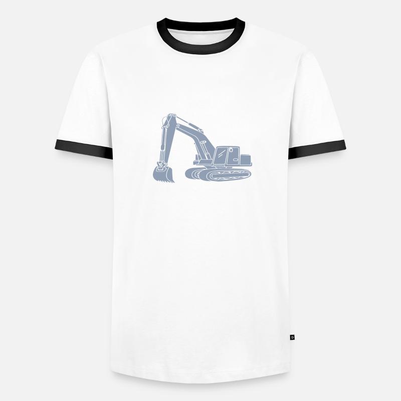 Excavator Driver Silhouette Design - For Construction Equipment Operator Men's Ringer Shirt