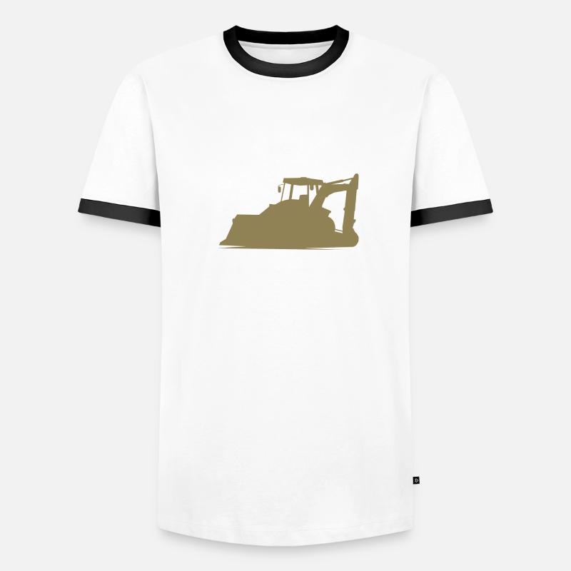 Excavator operator and construction equipment operator Silhouette – Men's Ringer Shirt