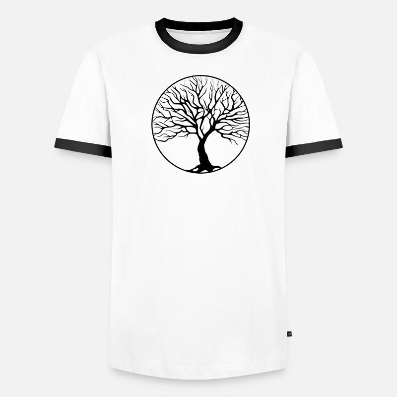 baum kreis Männer Kontrast-T-Shirt