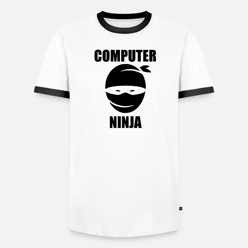 Computer-Ninja Männer Kontrast-T-Shirt