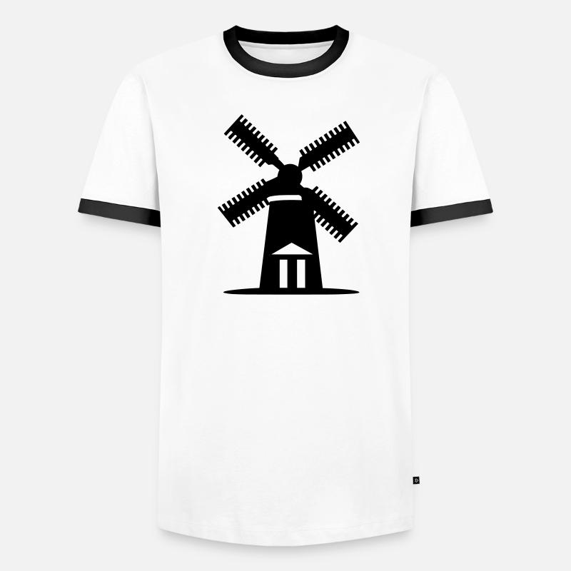 Windmühle Männer Kontrast-T-Shirt