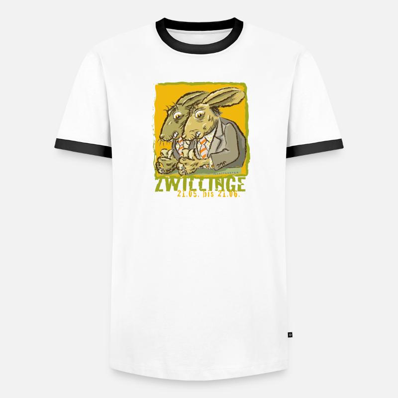 Sternzeichen-Zwillinge Männer Kontrast-T-Shirt