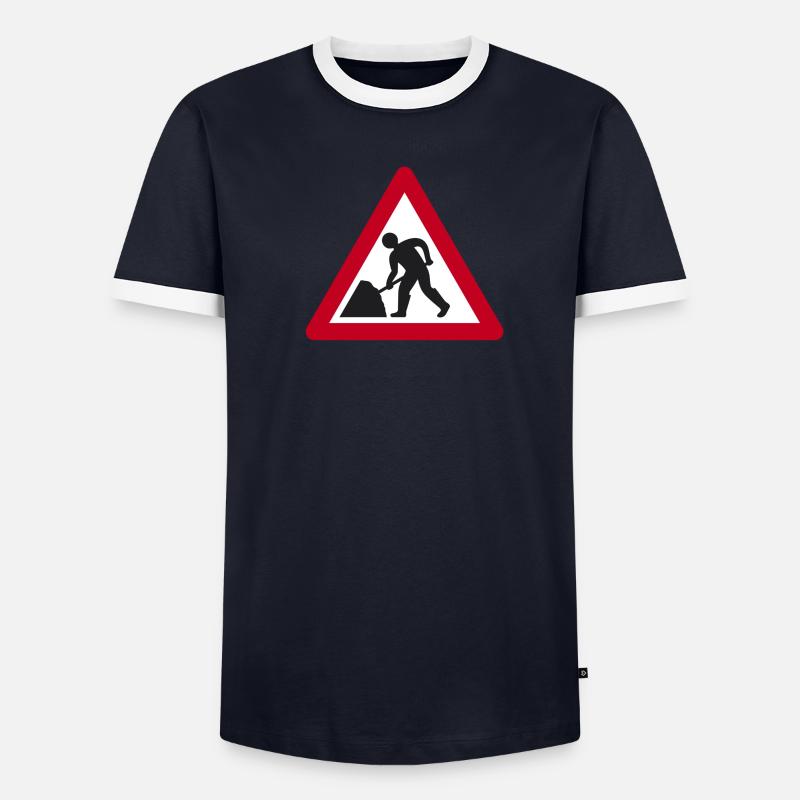 men at work T-shirt contrasté Homme