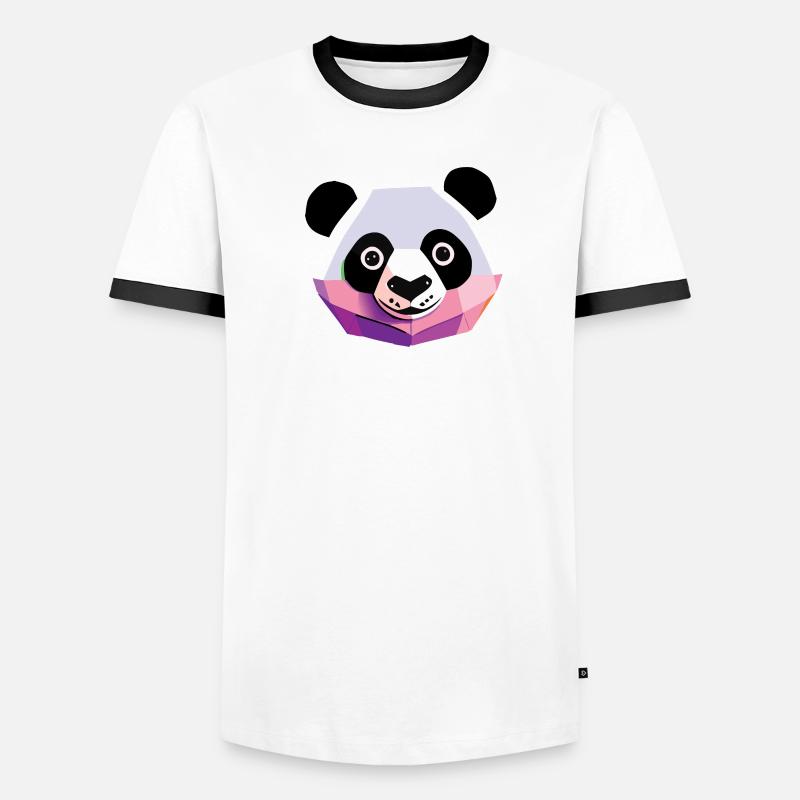 Panda Low Poly T-shirt contrasté Homme